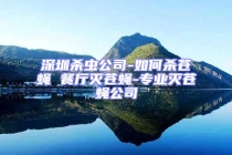 深圳杀虫公司-如何杀苍蝇 餐厅灭苍蝇-专业灭苍蝇公司