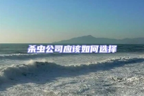 杀虫公司应该如何选择