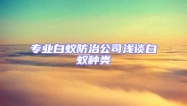 专业白蚁防治公司浅谈白蚁种类