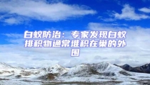 白蚁防治:专家发现白蚁排积物通常堆积在巢的外围