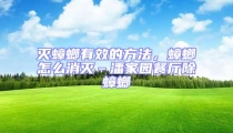 灭蟑螂有效的方法,蟑螂怎么消灭–潘家园餐厅除蟑螂