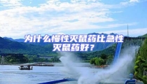 为什么慢性灭鼠药比急性灭鼠药好?