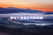 多亏了杀虫公司的帮助