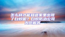 怎么样才能知道家里出现了白蚁呢？白蚁防治公司为您解答