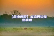 【杀虫公司】家庭灭虫注意事项