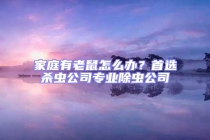 家庭有老鼠怎么办？首选杀虫公司专业除虫公司