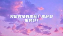 灭鼠方法有哪些？哪种效果最好？