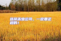 选择杀虫公司，一定要正规的！