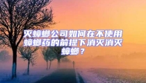 灭蟑螂公司如何在不使用蟑螂药的前提下消灭消灭蟑螂？