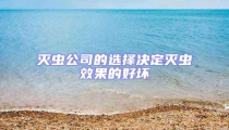 灭虫公司的选择决定灭虫效果的好坏
