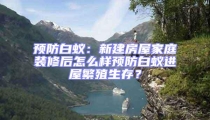预防白蚁:新建房屋家庭装修后怎么样预防白蚁进屋繁殖生存?