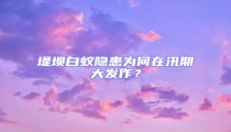 堤坝白蚁隐患为何在汛期大发作?
