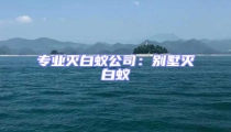 专业灭白蚁公司:别墅灭白蚁