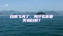 白蚁飞光了，为什么还要灭治白蚁？