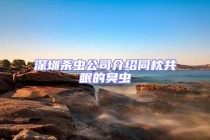 深圳杀虫公司介绍同枕共眠的臭虫