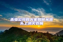 杀虫公司教大家如何从源头上消灭苍蝇
