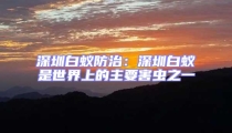 深圳白蚁防治：深圳白蚁是世界上的主要害虫之一