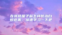 在装修屋子前怎样防治白蚁危害，从速学习一下吧