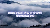 深圳白蚁防治公司专业房屋装修防白蚁