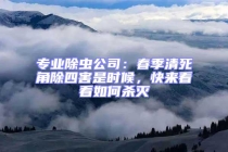 专业除虫公司：春季清死角除四害是时候，快来看看如何杀灭
