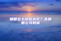 蟑螂怎么彻底消灭？杀蟑螂公司教你