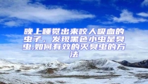 晚上睡觉出来咬人吸血的虫子,发现黑色小虫是臭虫,如何有效的灭臭虫的方法