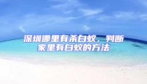 深圳哪里有杀白蚁，判断家里有白蚁的方法