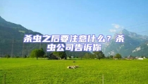 杀虫之后要注意什么？杀虫公司告诉你
