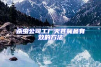 杀虫公司工厂灭苍蝇最有效的方法