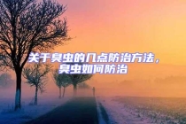 关于臭虫的几点防治方法，臭虫如何防治