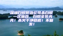 深圳白蚁防治公司杀白蚁 一次施药，白蚁全死光光！杀灭干净彻底！不复发！