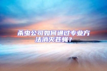 杀虫公司如何通过专业方法消灭苍蝇？